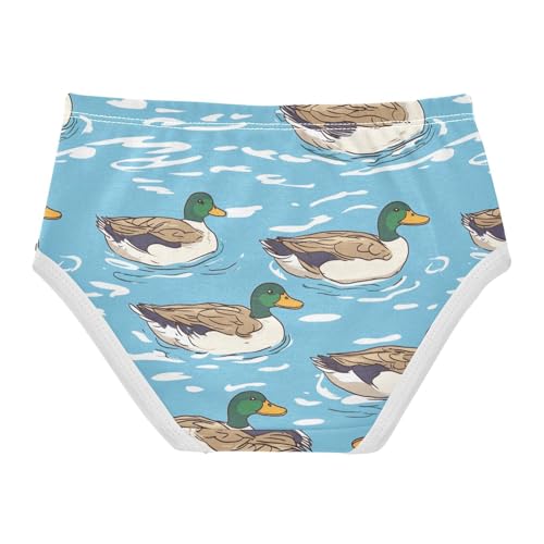 Ducks Swimming Girls' Underwear Cotton Mallard Girls Briefs Soft Toddler Underwear 2T2