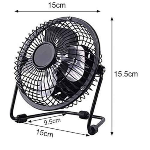 Mini Ventilador De Mesa USB Portátil E Silencioso Compacto Em Metal Rotação 360° Ideal Para Escritór