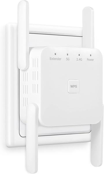 2026 Neuestes WLAN Repeater 1200Mbit/s Dualband mit 4 externen Antennen,WiFi Verstärker Repeater/Router/Access-Point-Modus, Einfache Einrichtung,LAN/WAN-Port,Kompatibel mit Allen Geräten