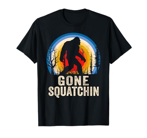 Gone Squatchin to Find Bigfoot Sasquatch Retro T-Shirt