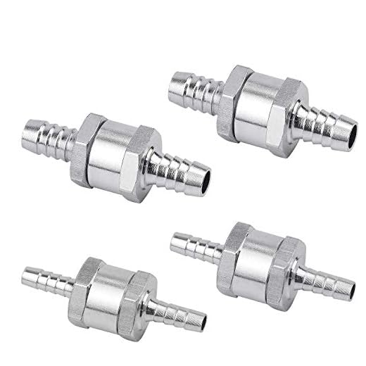 FEIGO 4 st bränsle återlämnande envägskontrollventil bensin diesel bränsleolja vatten aluminiumlegering 6 mm 8 mm 10 mm 12 mm diameter passar för förgasare silver