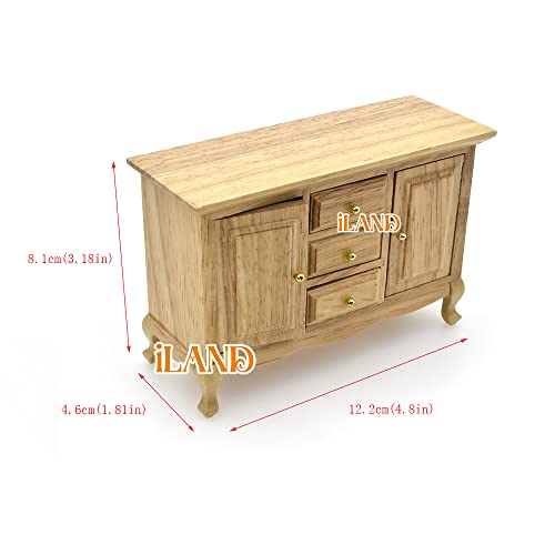 Iland Miniature Wooden Dollhouse Furniture Set: Sofa, Cabinets, Coffee Table For Dollhouse Living Room (Classic Doll Furniture 7Pcs) #TOP7