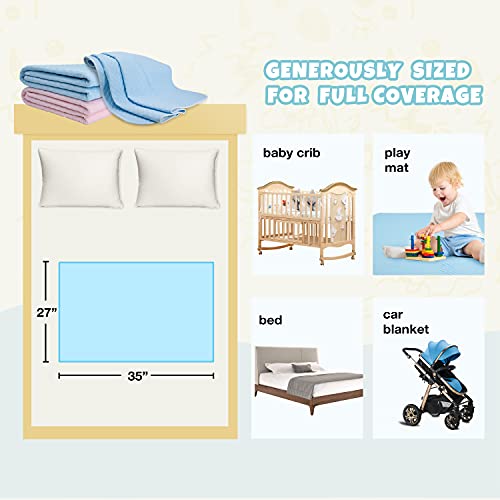 [Upgrade] Clovercat 2 Pack Large Size 35X27” Bed Pads Washable Waterproof Mattress Protector, Reusable Pee Pads For Bed Wetting Toddlers, Adults, Elderly, Women Or Kids, Children Waterproof Mattress #TOP4