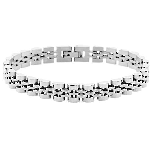 DESIGN UNICO: design semplice ed elegante, la maglia che tutti conoscono per aver reso famosi gli orologi, è proposta in questo bracciale maschile perfetto per l'ufficio ma anche per le uscite serali. Tra i grandi classici della gioielleria non può mancare il bracciale tipo Rolex
