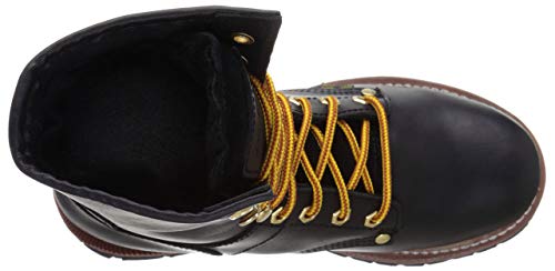 Ad Tec 9" Women Logger Boots Black Crazy Horse Leather, Plain Soft Safety Toe With Oil Resistant Rubber Sole #TOP3