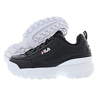 Fila Kids Disruptor II Sneakers, Black/White/Red, Size Big Kid 6.0