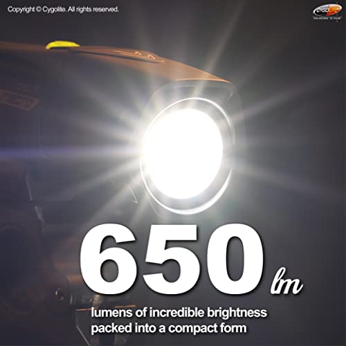 Cygolite Metro Plus– 650 Lumen Bike Light– 4 Night & 3 Daytime Modes– Compact & Durable – Ip67 Waterproof– Secured Hard Mount– Usb Rechargeable Headlight– For Road, Mountain, Commuter Bicycles , Black #TOP1