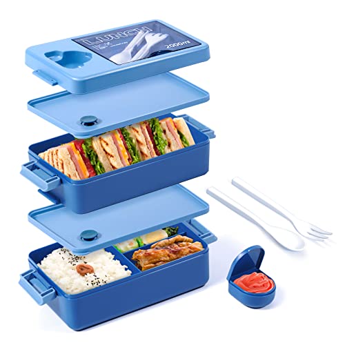 Gyosugang Bento Box Adult Lunch Box, Lunch Box For Men Women, Lunch Containers With Utensil Set And Condiment Box, Leak Resistant Bento Box For Work, Dining Out, Picnic #TOP9