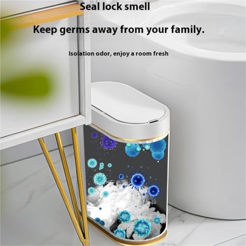 Cubo de basura con sensor inteligente de 7L acabado premium dorado para baño 3