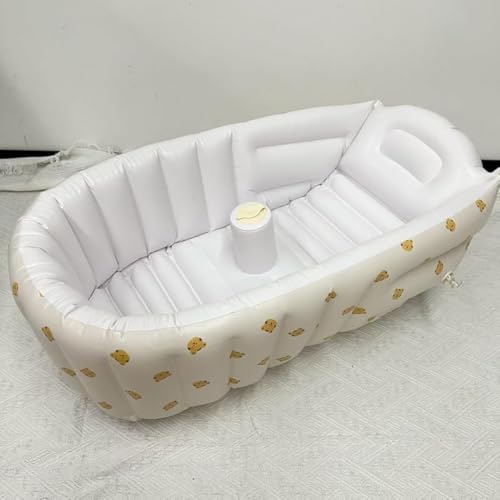 Xiraivke ポータブル ベビー浴槽 バスタブ 新生児用 お風呂 折りたたみ式 子供用 インフレータブル スイミングプール ベビーバス 新生児も使用可能 バスタブ 0~3歳 簡単収納 省スペース ハンドポンプ付き ハイバック 滑り止めプラグ付き 軽量