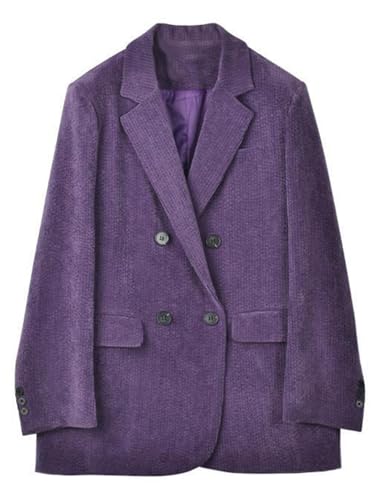 Blazer en velours côtelé pour femme avec revers échancré