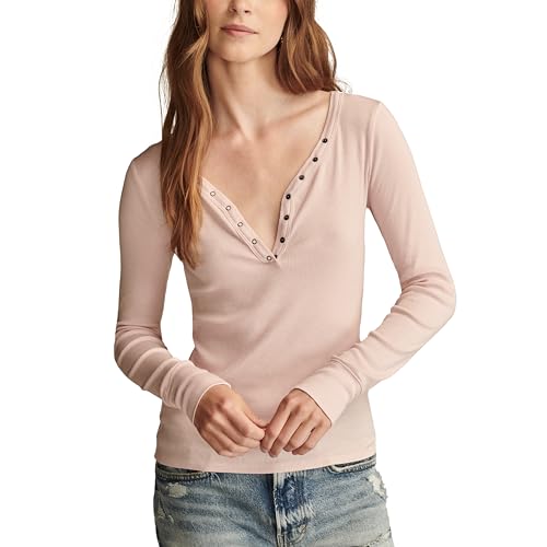 Image of Lucky Brand Women's V-Neck Snap Henley