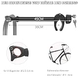 Sorlpv Rahmenhalter für Fahrradträger 45CM Länge, Universal Fahrradrahmenhalter Abschließbare, Alu Rahmenhalter für U-Bügelrohr: Ø 2,5-3cm, für Rahmendurchmesser des Fahrrads: Ø 3-6cm