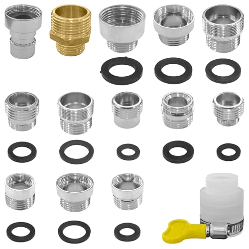 14Pcs Faucet Adapter Kit Universal G1/2 Brass12-in-1 Multi-Connection Set