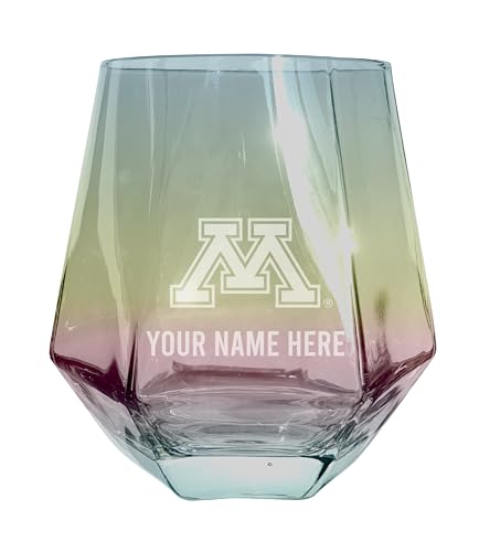Copa de vino sin tallo con grabado personalizable 10 oz iridiscente