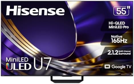 Hisense 55" U7 Mini-LED ULED 4K UHD Best Premium Gaming HDR Smart...