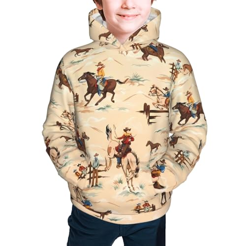 Western Cowboy 1 Kids Pullover Hoodies Boys Sweatshirts Girls Athletic Clothes with Pocket2