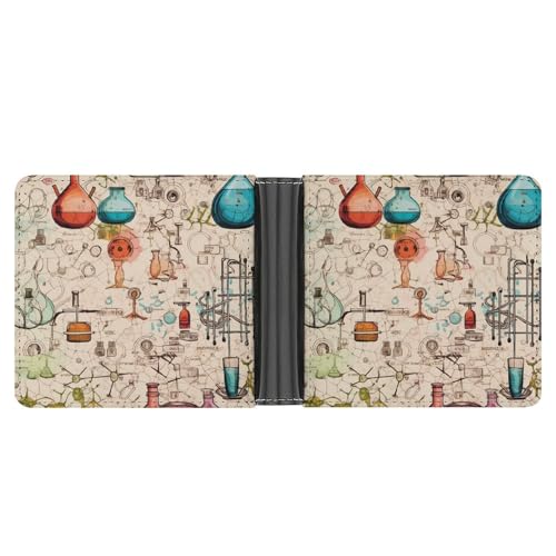 Science Chemical Knowledge Bifold Wallet PU Leather Coin Purse Lightweight Credit Card Holder Wallet Money Clip