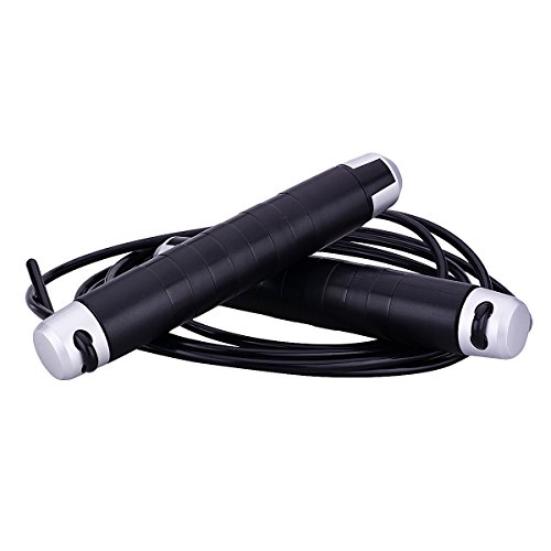Corde à Sauter?2.9m / 9.5ft?, Lspcase Speed Rode Réglable Jump Skipping Rope Pour Fitness, Boxe, Double Unders, Crossfit, Gym - Noir