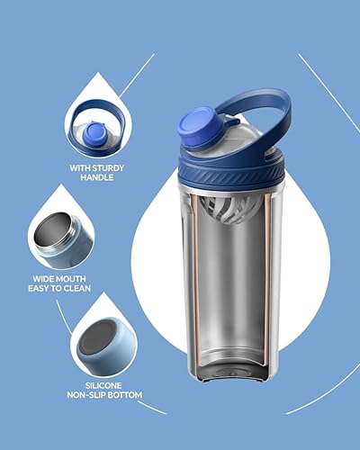 Image of AGIS Blender King Premium Stainless Steel 700ml Insulated Shaker Bottles for Gym, Protein Shaker, Pre Workout Bottle, Water Bottle for Men and Women, BPA Free Material 100% Leakproof | (Blue)