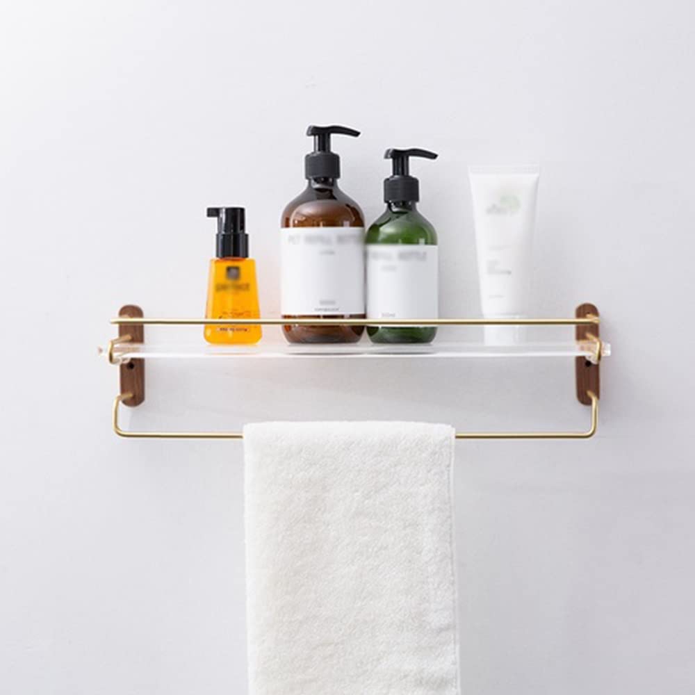 BAHELS Shower Caddy Toilet Vanity Gold Rack Free Perforated Wall Hanging Acrylic Toilet Transparent Bathroom Vanity Cosmetic Hand