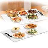 Rangement portable : cette plaque de chauffage alimentaire pliable a un corps mince de 8 mm, un rangement en rouleaux et un design pliable pour assurer un rangement facile et économiser de l'espace dans la cuisine. Le grand panneau et la grande capacité peuvent accueillir la quantité de nourriture pour une famille. Il est antidérapant et anti-brûlure, ce qui le rend plus sûr à utiliser.