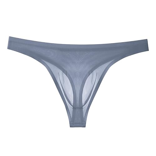 Generisch EIS Silk Boy Short pour homme - Taille en dentelle - Slim - Sexy - Pour l'été, gris/bleu, M