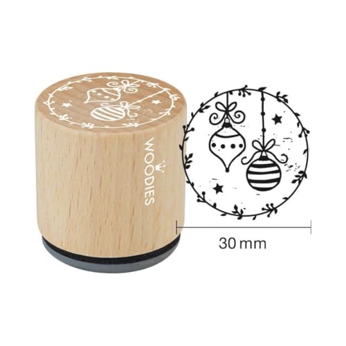 Woodies COLOP Holz-Stempel - Weihnachtskugel - Abdruckgröße 30 mm
