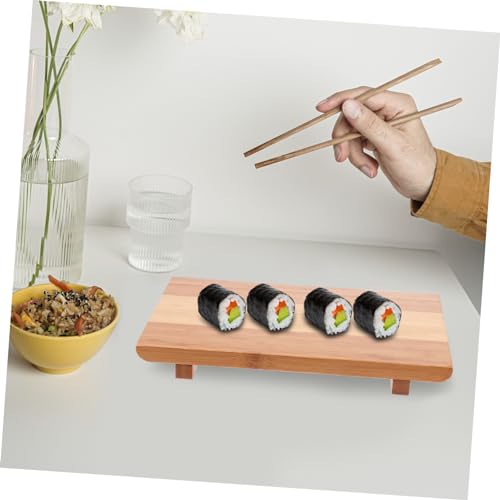 Bandeja de sushi estilo japonés de bambú miniatura 7