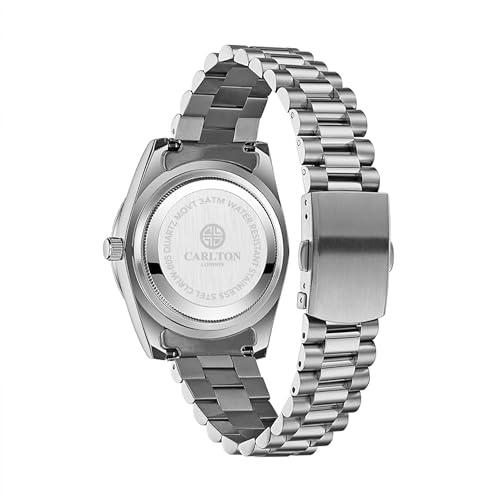 Image of Carlton London Harper Women Analog Watch, Round Dial, Stainless Steel Strap, Quartz Movement, Rose Gold Finish, 30M Water Resistant |