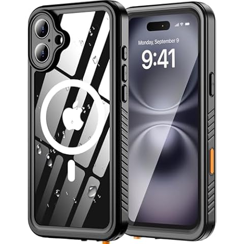Ragetorc Waterproof iPhone 16 Case with Screen Protector Cover