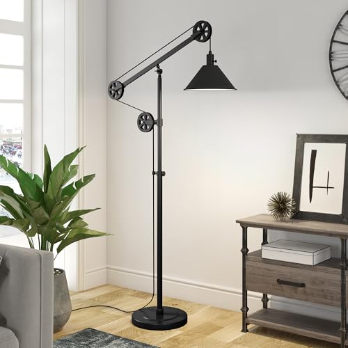 Henn&Hart 70" Modern 1-Light Floor Lamp, Black by Henn&Hart - Used condition - Image 2