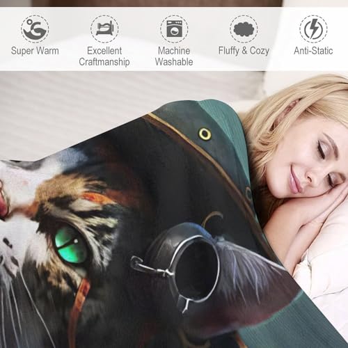 Chat impression 3D couverture pour canapé et linge de lit - 4