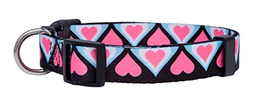 Native Pup Valentine's Day Heart Dog Collar, Cute Pink Red Puppy Gift (Large, Blue And Pink Hearts) #TOP1