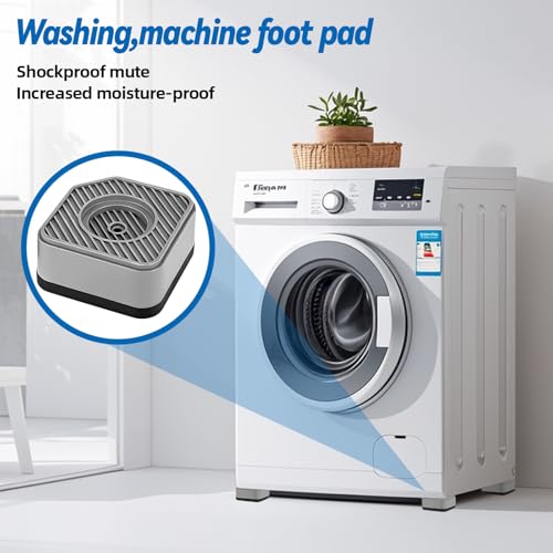Exsink 4 Stück Waschmaschine Füße,Schwingungsdämpfer Waschmaschinen,Universal Waschmaschine Fußpolster Antirutschmatte,Geringeres,Vibrationsdämpfer,für Waschmaschinen,Kühlschrank und Trockner grau