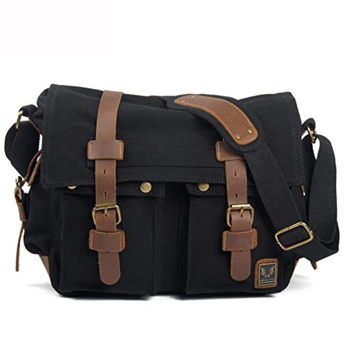 SYF DJN Bolsa de Mensajero de la cámara de los Hombres Vintage Cuero Viaje SLR Hombro