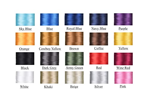 Selric [1500Yards / 20 Colors Available] Uv Resistant High Strength Polyester Threadii #69 T70 Size 210D/3 For Upholstery, Outdoor Market, Drapery, Beading, Purses, Leather (Dark Gray) #TOP3