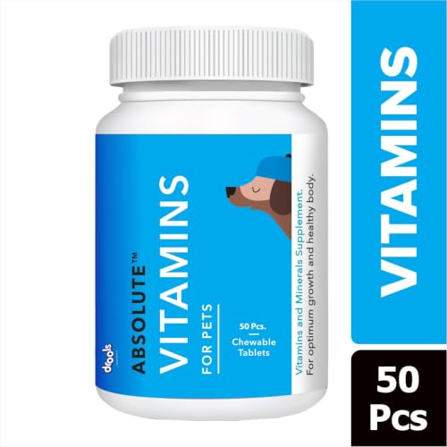 Image of Drools Absolute Dog Supplement Tablets 175g (50 Pieces) Jar | Chicken Flavour | Supports Growth | Maintains Healthy Body Condition | Aids Faster Recovery