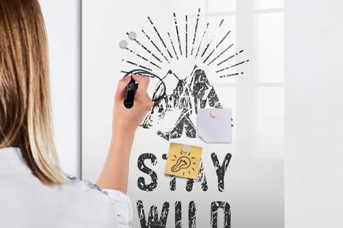 Tableau magnétique en verre avec marqueur effaçable et éponge pour affichage mural - 5