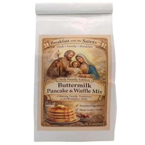 Breakfast with The Saints | Baking Mix | Great Catholic Religious Gift for Celebrating Faith and Family (Holy Family Pancake and Waffle Mix)