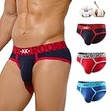 Arjen Kroos Lot de 3 Slip Homme Coton, Design Exclusif, Taille Haute, Couleurs Contrastées