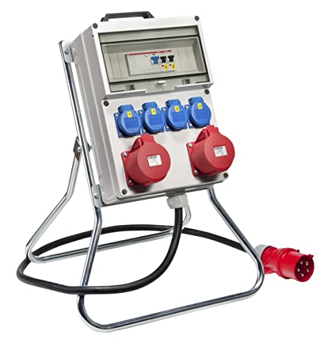 VOTHA® Kunststoff-StandverteilerKÖLN mit FI-Schalter Eingang CEE 16 A, 400 V, Steckdose 230 V~ 8, CEE 16 A, 400 V~ ohne, CEE 32 A, 400 V~ ohne, LS 16 A, 1-polig, C 4, LS 16 A, 3-polig, C ohne