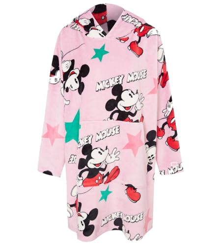 K Collection Ladies Ex Store Oversized Hoodies - Wearable Fleece Lounger - Loungewear Nightwear - Assorted Designs - Sizes S M L (Mickey Pink, Medium)