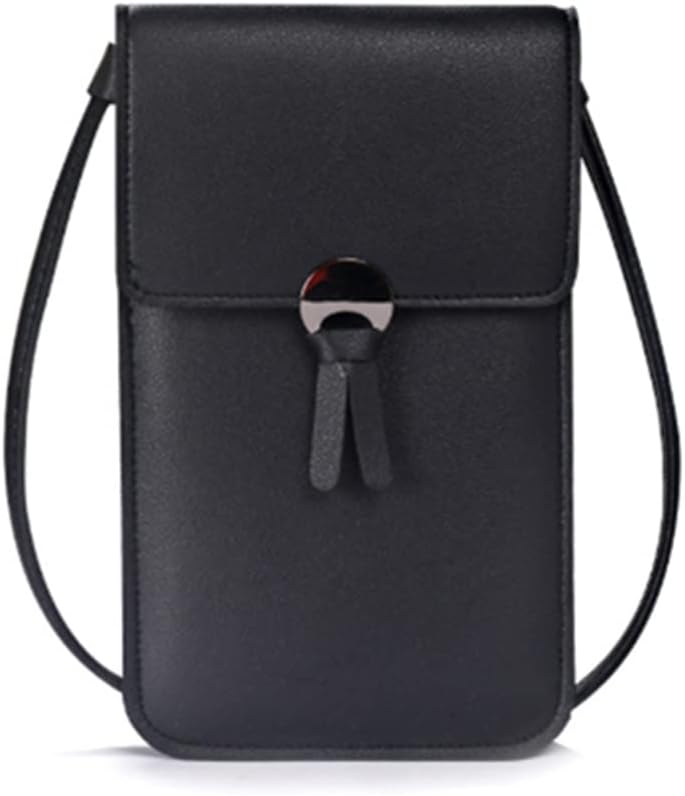 Women Outdoor Pocket Wallet Crossbody Bag Heart Shaped Decorative Mobile Phone Screen Touch