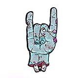 ulricar Rock Skull Gesture Back Adhesive Patch Skull Embroidered Label Patches Punk Clothing Accessories High-end Embroidered Cloth Patches Suitable for Jackets and Backpacks,green,(WXD-YF11)