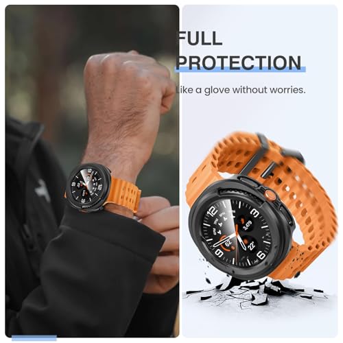 Image of VEMIGON Hard PC Case Compatible with Samsung Galaxy Watch 8 Classic 46mm 2025 Screen Protector, High Sensitive Protective Face Cover with Bumper Built-in Tempered Glass Film - (46mm Black)