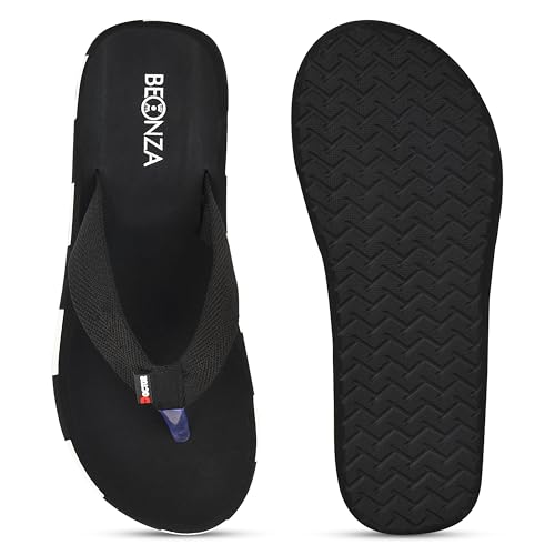 BEONZA Men Ortho Slippers Black - Image 5
