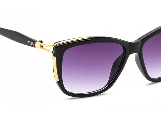 IRUS Women's UV Protected Purple Polycarbonate Square sunglass