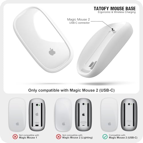 Cargador de mouse TATOFY blanco: solución ergonómica para tu Magic Mouse 2 2