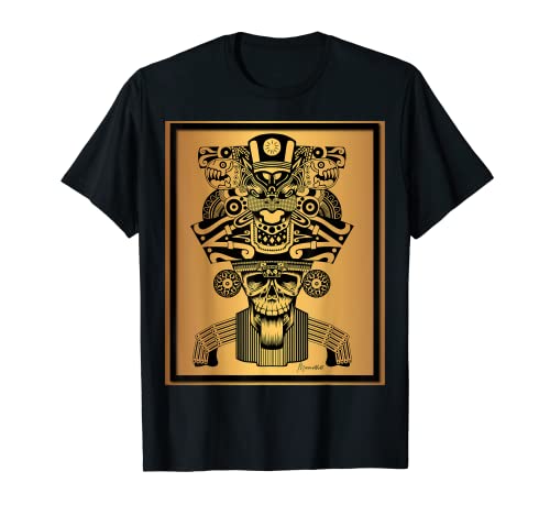 CAMISETA MOCTEZUMA CALAVERA ORO Camiseta